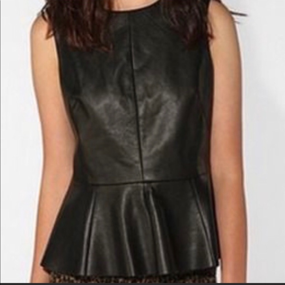Urban outfitters vegan leather peplum top